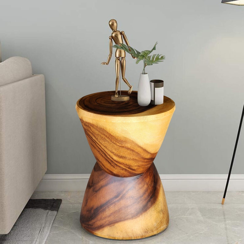 Hourglass Side Table or Stool bedside side drinks table-Furniture &gt; Bedroom &gt; Bedside Tables-PEROZ Accessories