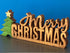 Wooden carved Merry Christmas decoration 38 cm long with Tree and Star-Occasions > Christmas > Christmas Decorations-PEROZ Accessories
