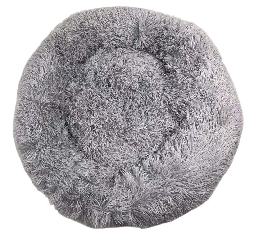 YES4PETS Medium Round Calming Plush Cat Dog Bed Comfy Puppy Fluffy Bedding Little Grey-Pet Care &gt; Dog Supplies &gt; Dog Beds-PEROZ Accessories