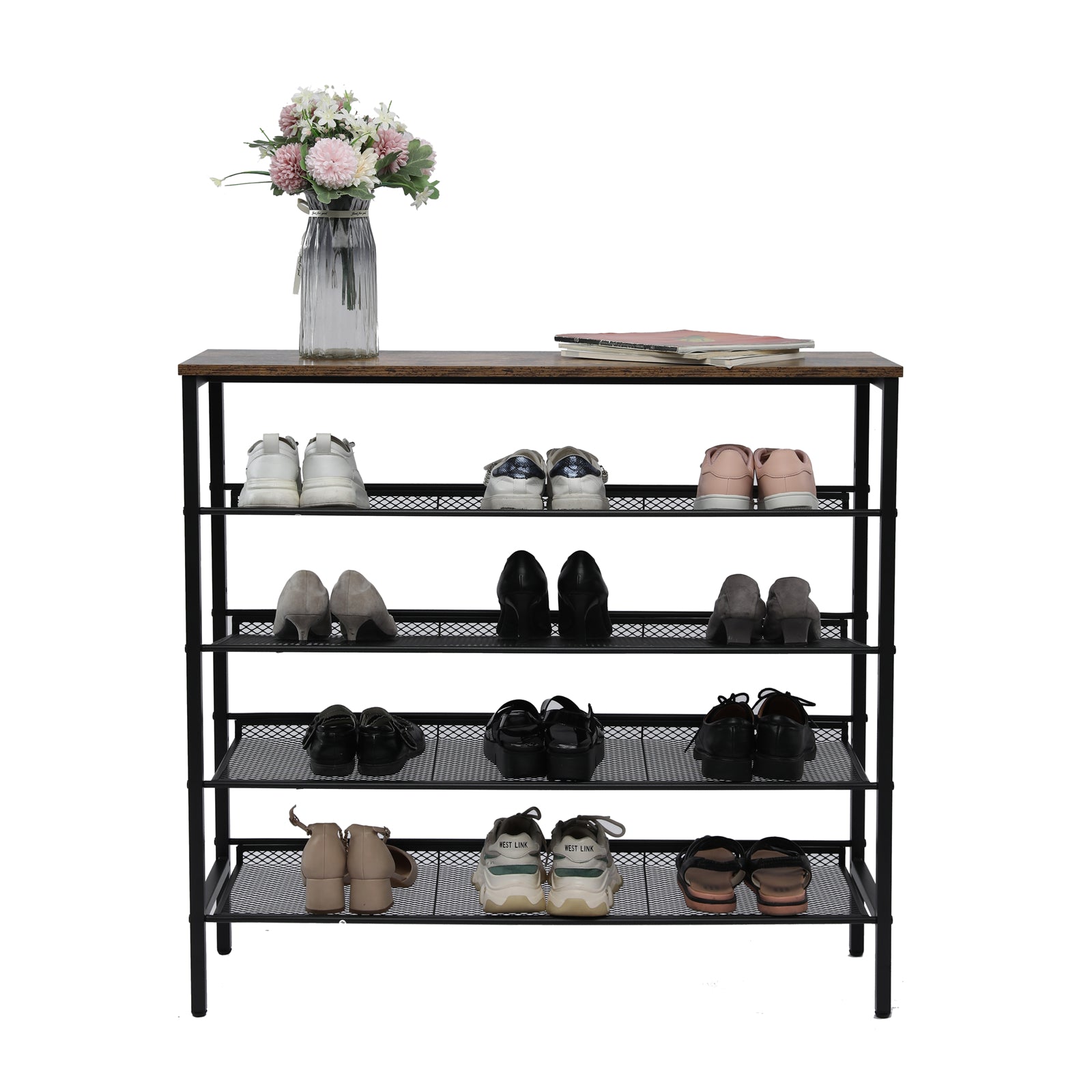 YES4HOMES 5-Tier Large Shoe Rack Shelf Stand Flat &amp; Slant Adjustable Storage Organizer 100 cm-Home &amp; Garden &gt; DIY &gt; Kitchen &amp; Bathroom DIY-PEROZ Accessories