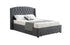 Paris Tall Tufted Velvet Dark Grey Bed with Storage Drawer - Queen-Furniture > Bedroom > Beds & Bed Frames-PEROZ Accessories