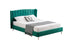 Vienna Peacock Green Velvet Bed - Queen-Furniture > Bedroom > Beds & Bed Frames-PEROZ Accessories