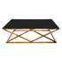 Alsea Coffee Table Gold Base - Black Glass-Furniture > Living Room > Coffee Tables-PEROZ Accessories