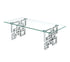 Royale Silver Coffee Table - Clear Glass-Furniture > Living Room > Coffee Tables-PEROZ Accessories
