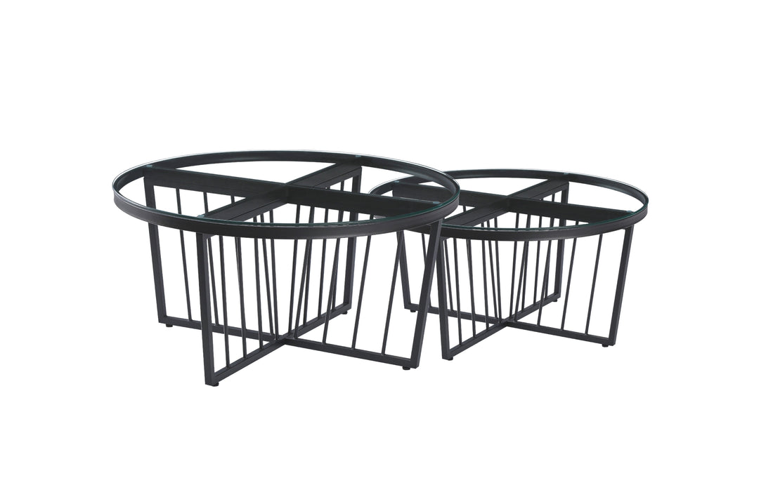 Salina Coffee Table 90cm Black Base - Clear Glass-Furniture &gt; Living Room-PEROZ Accessories