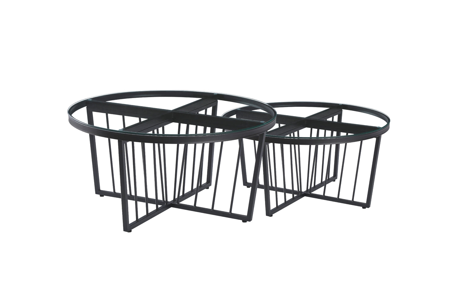 Salina Coffee Table 90cm Black Base - Clear Glass-Furniture &gt; Living Room-PEROZ Accessories