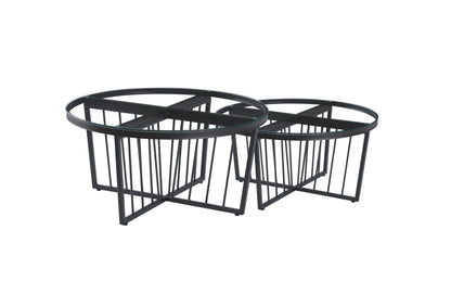 Salina Coffee Table 90cm Black Base - Clear Glass-Furniture &gt; Living Room-PEROZ Accessories