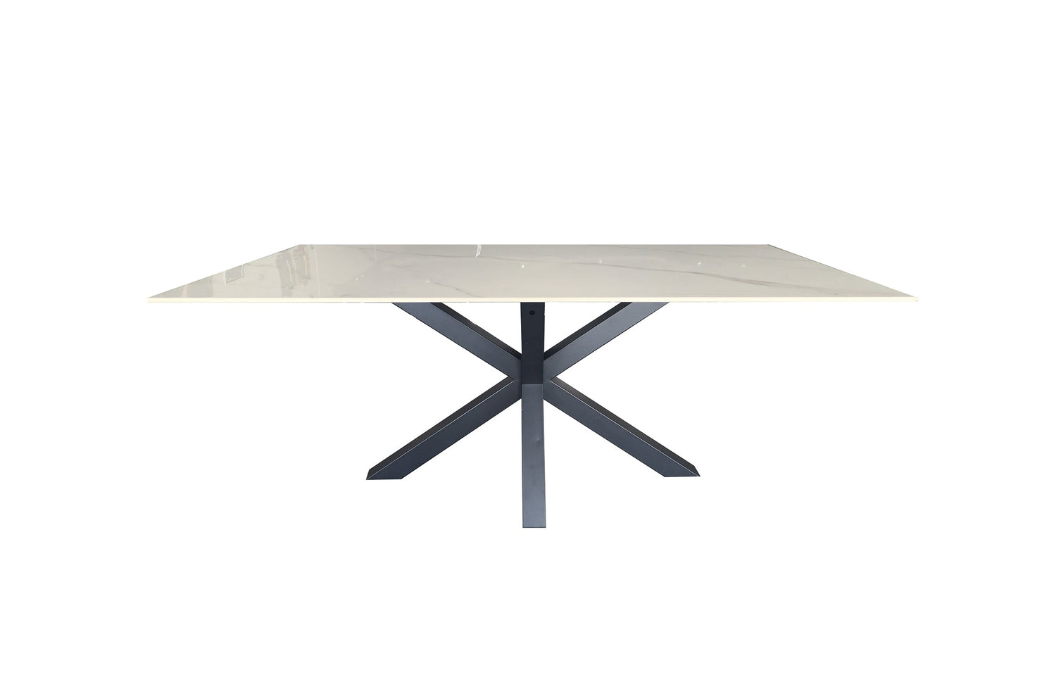 Miles Black With White Marble Dining Table - 90cm x 180cm-Furniture > Dining > Dining Tables-PEROZ Accessories