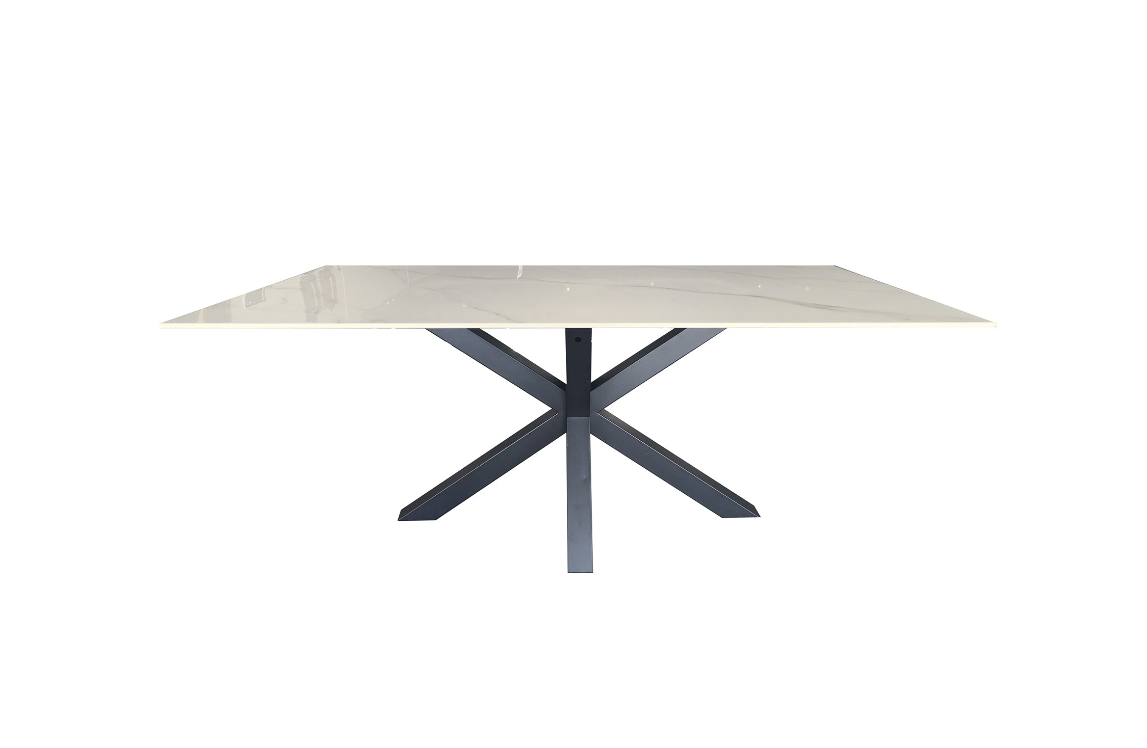 Miles Black With White Marble Dining Table - 90cm x 180cm-Furniture > Dining > Dining Tables-PEROZ Accessories