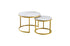 Nesting style Coffee Table - White on Champagne Gold - 60cm/45cm-Furniture > Living Room > Coffee Tables-PEROZ Accessories