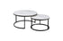 Nesting Style Coffee Table - White on Black - 80cm/60cm-Furniture > Living Room-PEROZ Accessories