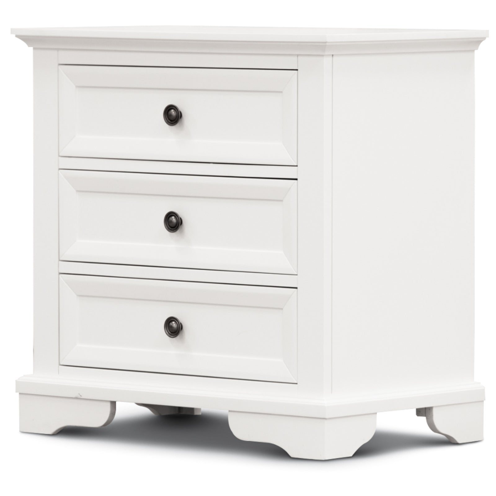 Celosia Bedside Table 3 Drawers Storage Cabinet Nightstand End Tables - White-Furniture &gt; Bedroom &gt; Bedside Tables-PEROZ Accessories