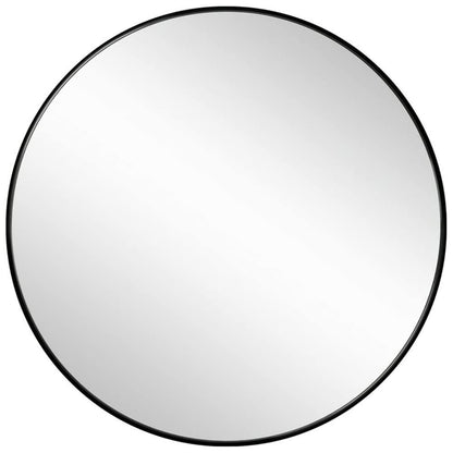 Slim Design 50CM Black Bathroom, Living Room, Hallway Mirror Round Mirror Wall Decor Metal Frame-Home &amp; Garden &gt; Decor &gt; Mirrors-PEROZ Accessories
