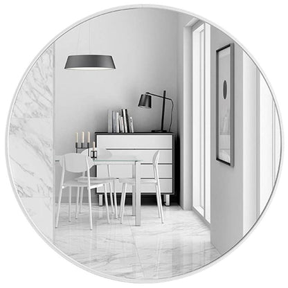 Slim Design 50CM White Bathroom, Living Room, Hallway Mirror Round Mirror Wall Decor Metal Frame-Home &amp; Garden &gt; Decor &gt; Mirrors-PEROZ Accessories