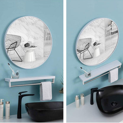 Slim Design 50CM White Bathroom, Living Room, Hallway Mirror Round Mirror Wall Decor Metal Frame-Home &amp; Garden &gt; Decor &gt; Mirrors-PEROZ Accessories