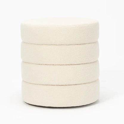 Interior Ave - Cleo White Boucle Ottoman-Furniture > Living Room > Ottomans &amp; Footstools-PEROZ Accessories