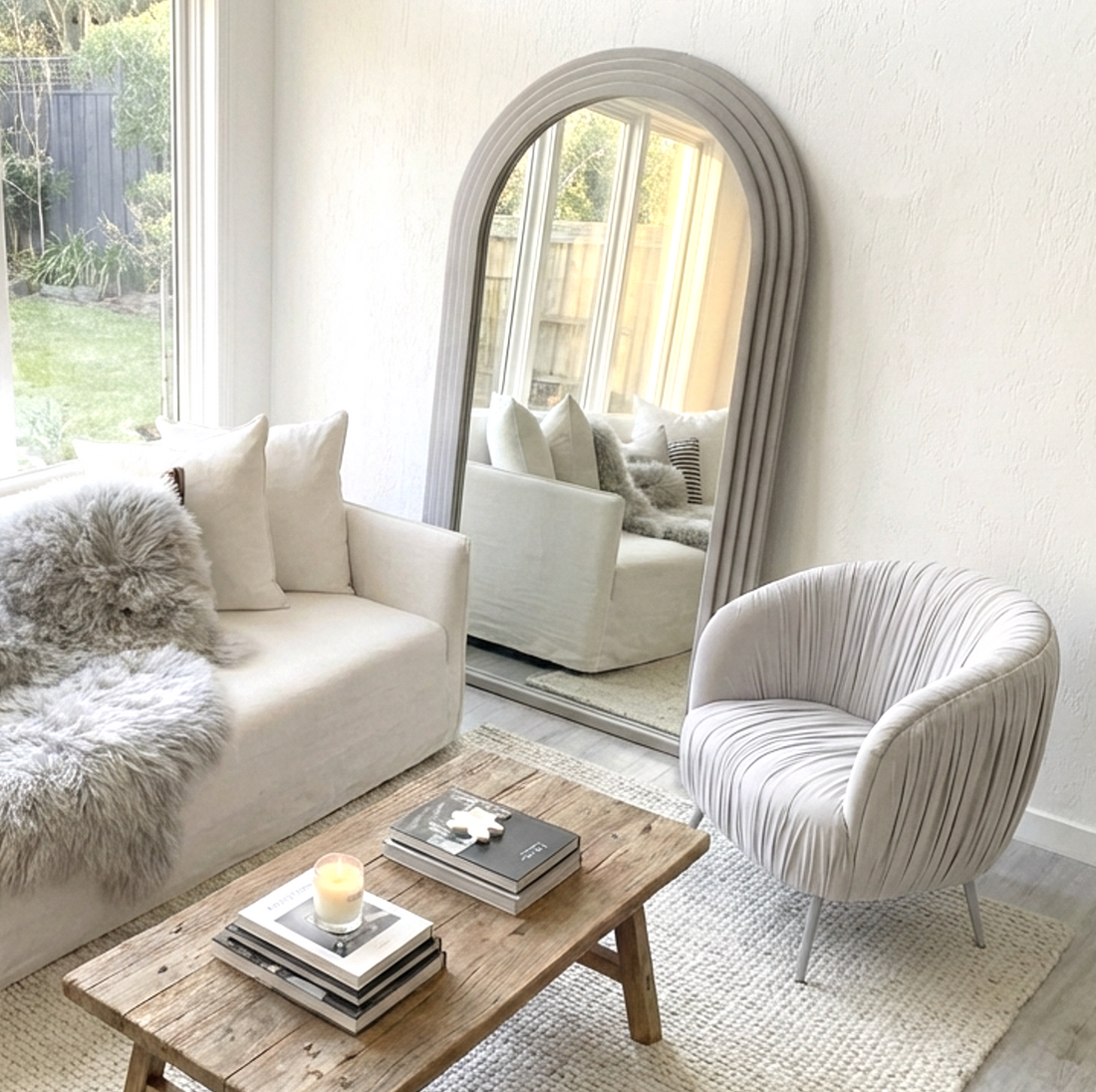 Interior Ave - Vespa Pleated Velvet Accent Chair – Pearl Grey-Furniture > Bar Stools &amp; Chairs > Arm Chairs &amp; Recliners-PEROZ Accessories