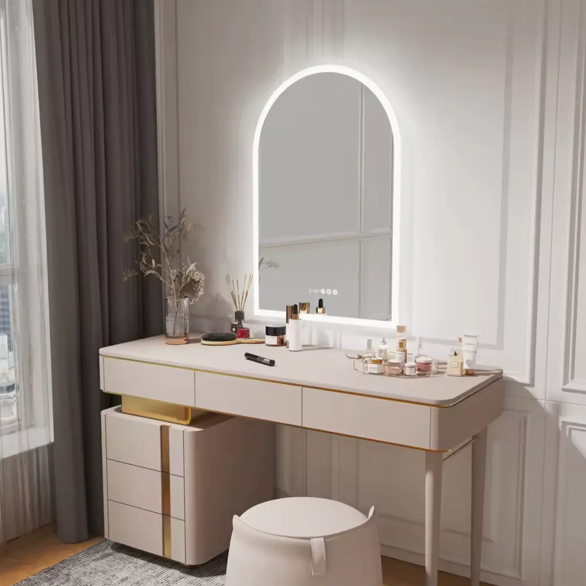 Interior Ave - 90 x 60cm Arched LED Bathroom Mirror-Home &amp; Garden > Decor > Mirrors-PEROZ Accessories