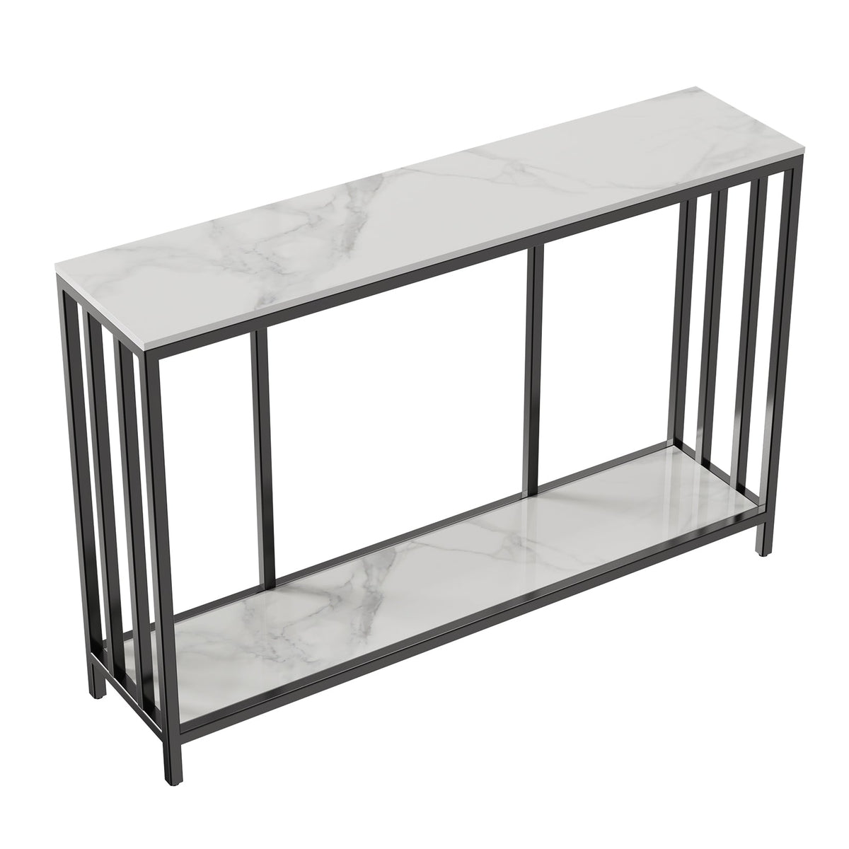 Interior Ave - Bronte Dual Layer Marble Stone Console - White Marble Stone-Furniture > Bathroom > Bathtubs-PEROZ Accessories