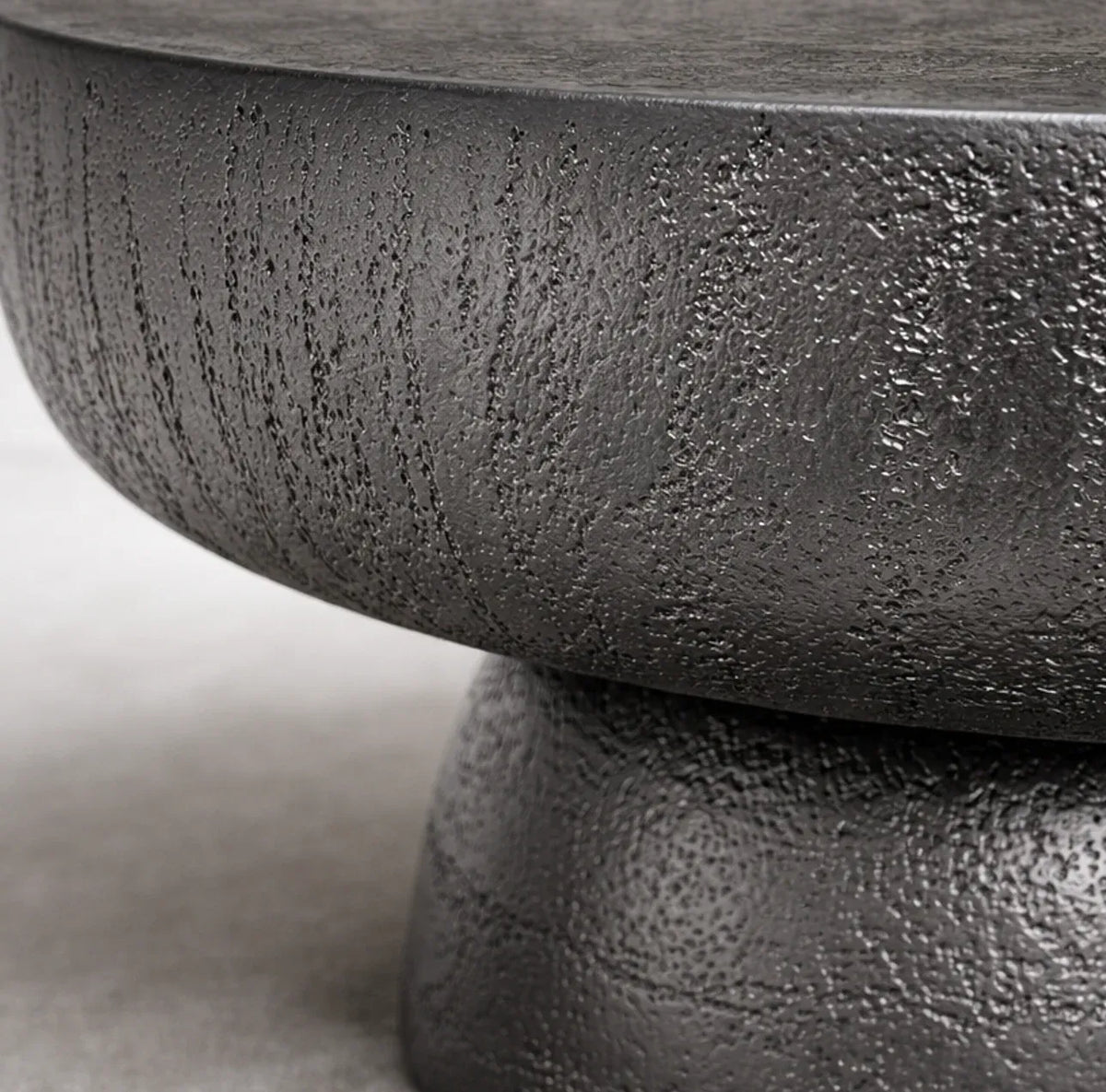 Interior Ave - Korra Sculptural Black Stone Coffee Table-Furniture > Living Room > Coffee Tables-PEROZ Accessories