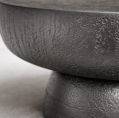 Interior Ave - Korra Sculptural Black Stone Coffee Table-Furniture > Living Room > Coffee Tables-PEROZ Accessories