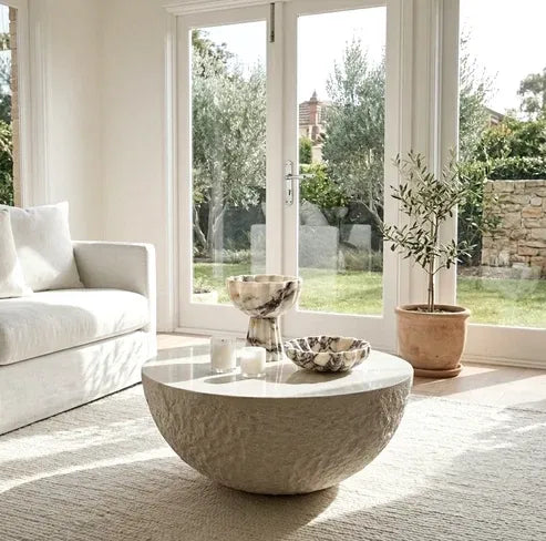 Interior Ave - Lunar Stone Coffee Table - Fossil-Furniture > Living Room > Coffee Tables-PEROZ Accessories