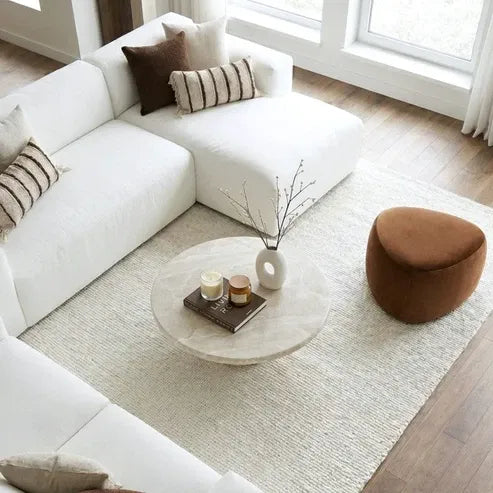 Interior Ave - Nobu Round Sculptural Stone Coffee Table - Natural Stone 100cm