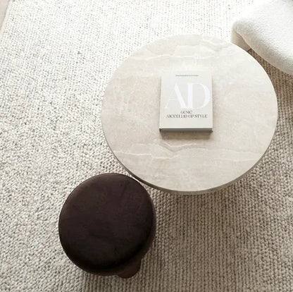 Interior Ave - Nobu Round Sculptural Stone Coffee Table - Natural Stone 70cm