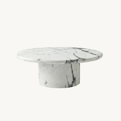 Interior Ave - Nobu Round Sculptural Stone Coffee Table - Panda Marble Finish-Furniture > Living Room > Coffee Tables-PEROZ Accessories