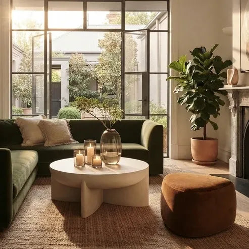 Interior Ave - Zelda Sculptural Stone Coffee Table - Sand Textured Finish-Furniture > Living Room > Coffee Tables-PEROZ Accessories