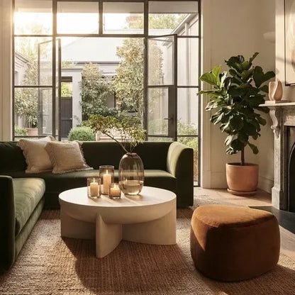 Interior Ave - Zelda Sculptural Stone Coffee Table - Sand Textured Finish-Furniture > Living Room > Coffee Tables-PEROZ Accessories