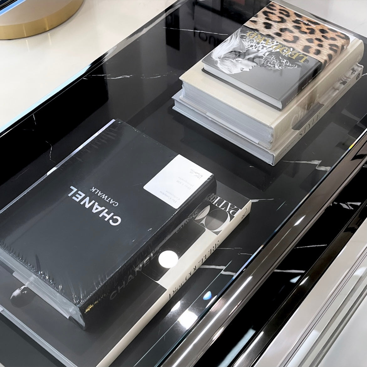 Interior Ave - Vogue Coffee Table - Black Marble Stone &amp; Glass-Furniture > Living Room > Coffee Tables-PEROZ Accessories