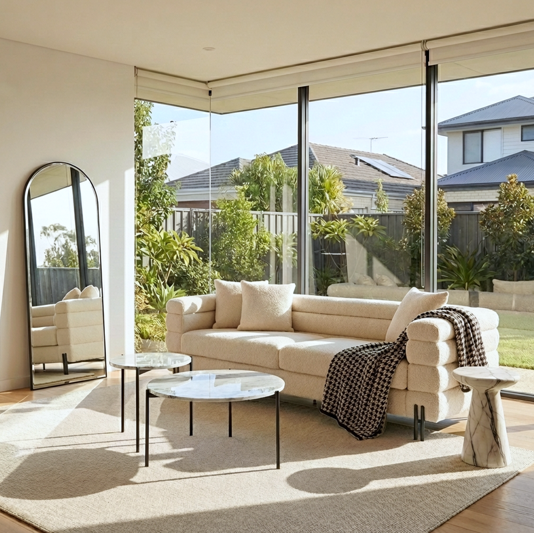 Interior Ave - Bianco Nested Coffee Table Set - White Marble Stone-Furniture > Living Room > Coffee Tables-PEROZ Accessories