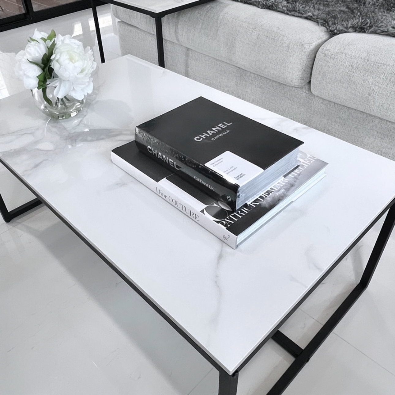 Interior Ave - Monaco Rectangle Coffee Table - White Marble Stone-Furniture > Living Room > Coffee Tables-PEROZ Accessories