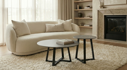 Interior Ave - Broadway Two Tier Coffee Table Set - Stone Grey-Furniture > Living Room-PEROZ Accessories