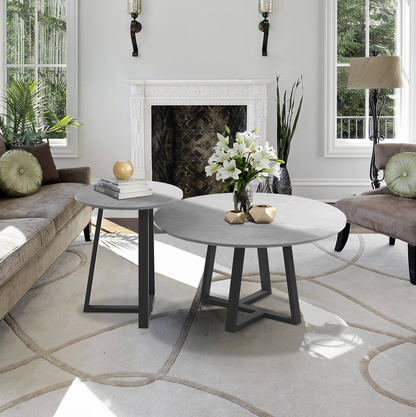 Interior Ave - Broadway Two Tier Coffee Table Set - Stone Grey-Furniture > Living Room-PEROZ Accessories