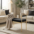 Interior Ave - Cuba Velvet Vanity Stool - Black-Furniture > Bedroom-PEROZ Accessories
