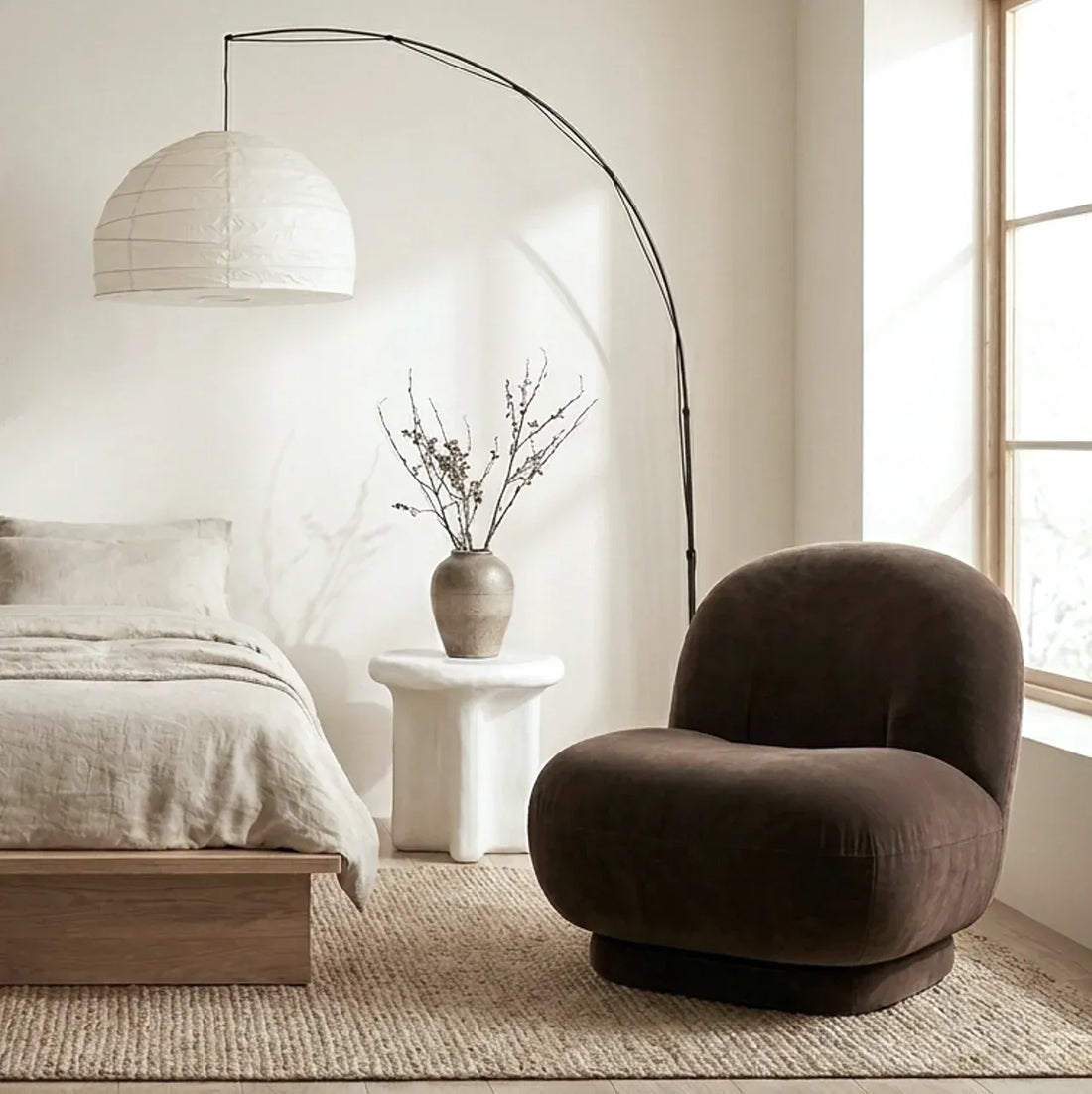 Interior Ave - Cloud Swivel Occasional Chair - Espresso-Furniture > Bar Stools &amp; Chairs > Arm Chairs &amp; Recliners-PEROZ Accessories