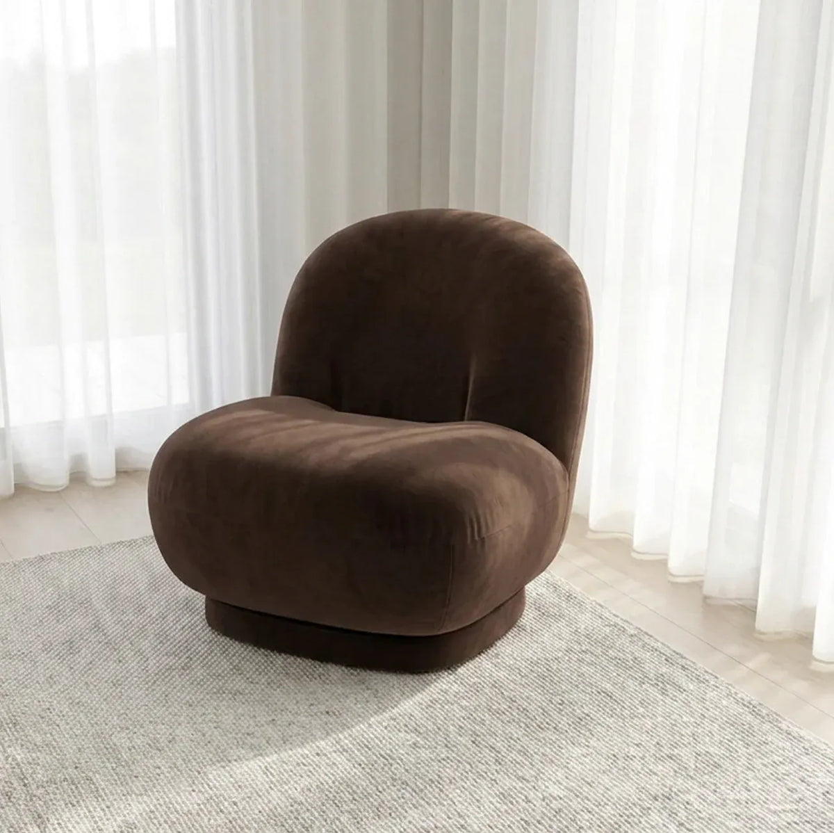 Interior Ave - Cloud Swivel Occasional Chair - Espresso-Furniture > Bar Stools &amp; Chairs > Arm Chairs &amp; Recliners-PEROZ Accessories