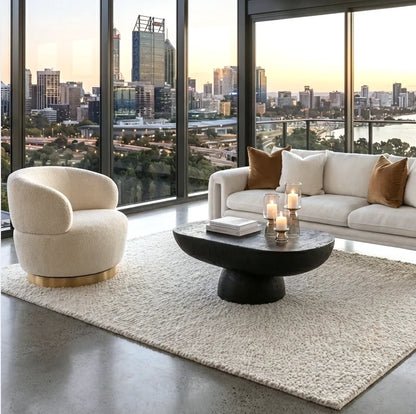 Interior Ave - Luna Swivel Armchair - Vanilla Oat-Furniture > Bar Stools &amp; Chairs > Arm Chairs &amp; Recliners-PEROZ Accessories