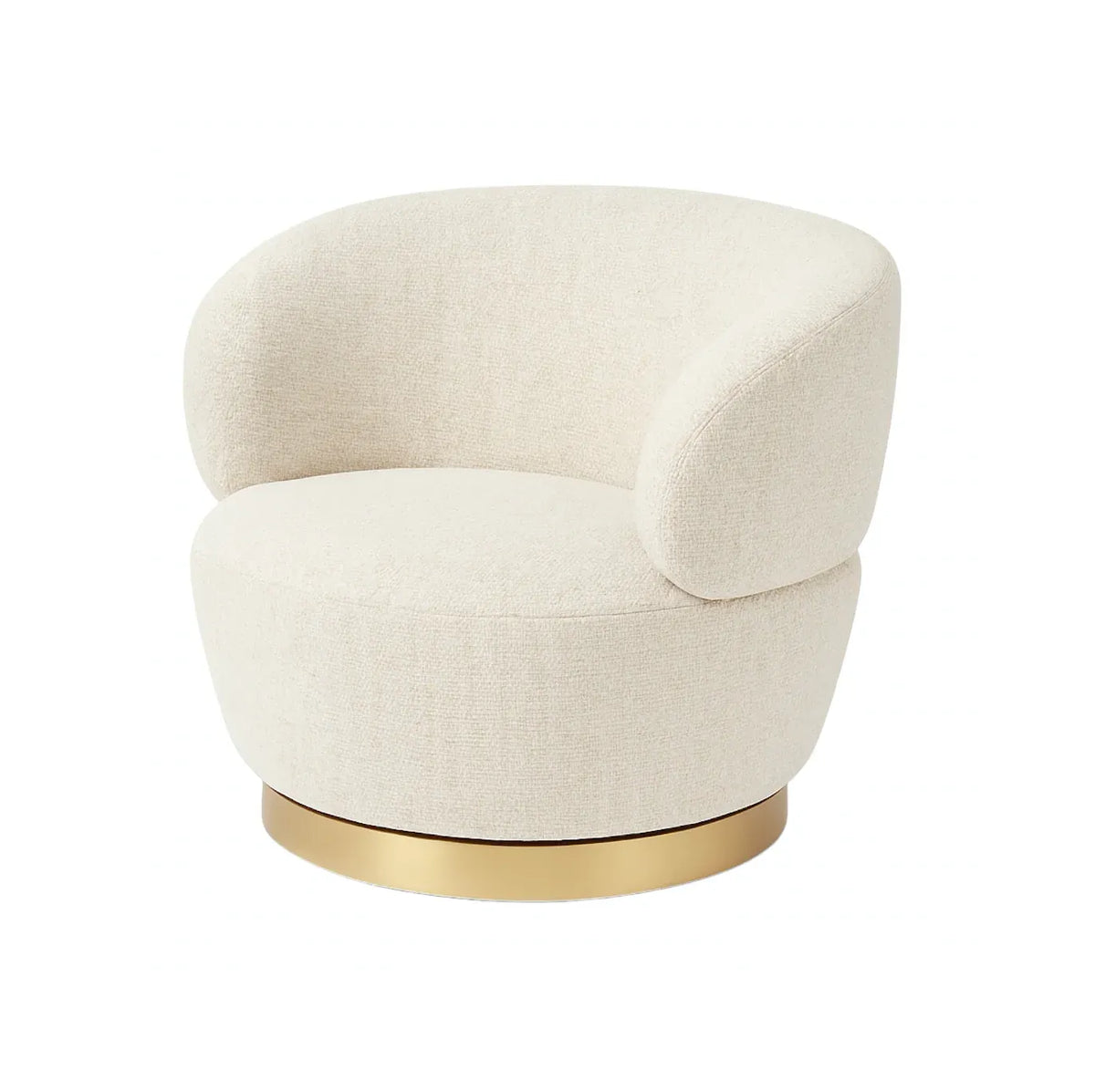 Interior Ave - Luna Swivel Armchair - Vanilla Oat-Furniture > Bar Stools &amp; Chairs > Arm Chairs &amp; Recliners-PEROZ Accessories