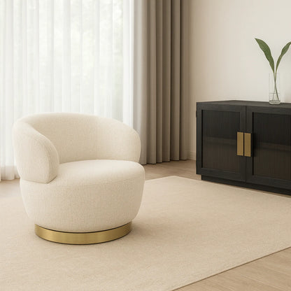 Interior Ave - Luna Swivel Armchair - Vanilla Oat-Furniture > Bar Stools &amp; Chairs > Arm Chairs &amp; Recliners-PEROZ Accessories
