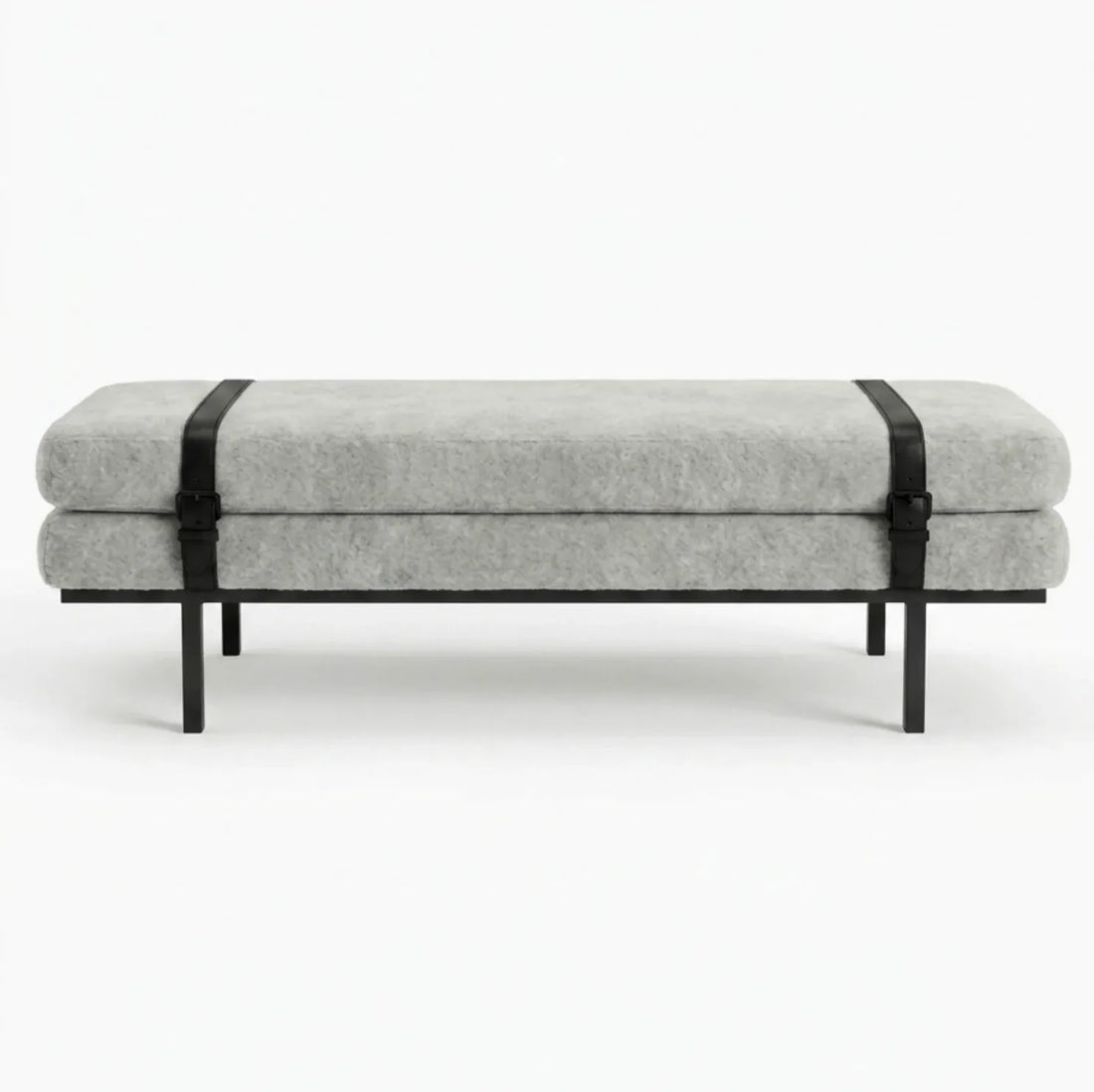 Interior Ave - Porter Bench - Light Grey-Furniture > Living Room > Ottomans &amp; Footstools-PEROZ Accessories