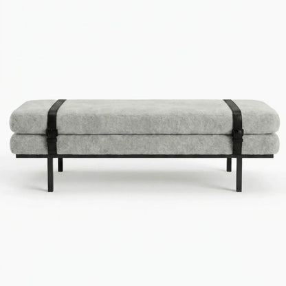 Interior Ave - Porter Bench - Light Grey-Furniture > Living Room > Ottomans &amp; Footstools-PEROZ Accessories