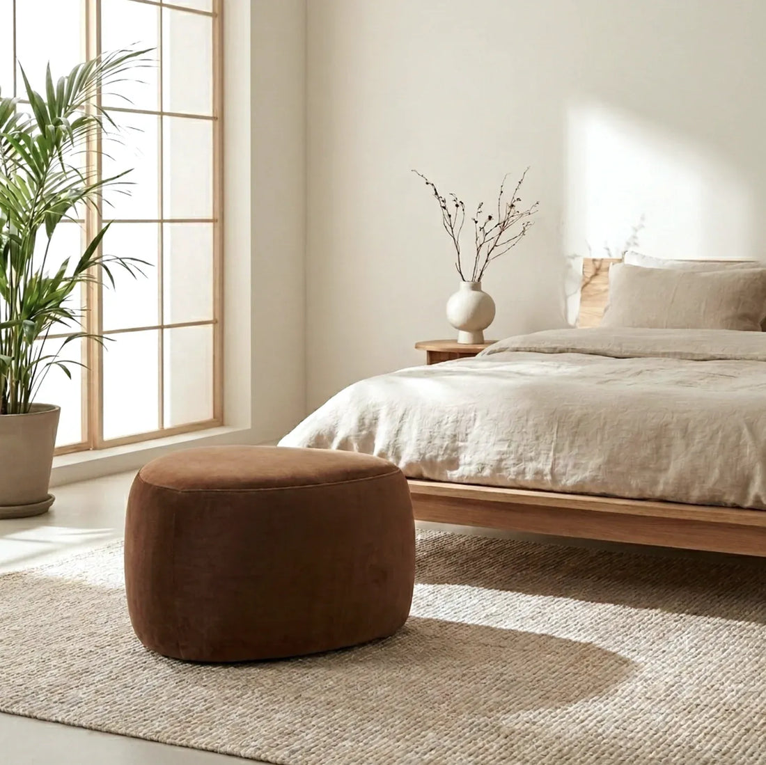 Interior Ave - Cove Pebble Ottoman - Cinnamon-Furniture > Living Room > Ottomans &amp; Footstools-PEROZ Accessories