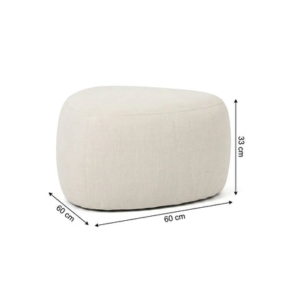 Interior Ave - Cove Pebble Ottoman - Vanilla-Furniture > Living Room > Ottomans &amp; Footstools-PEROZ Accessories