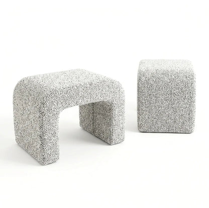 Interior Ave - Hendrix Arched Textured Ottoman - Frosted Stone-Furniture > Living Room > Ottomans &amp; Footstools-PEROZ Accessories