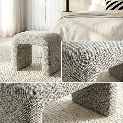 Interior Ave - Hendrix Arched Textured Ottoman - Frosted Stone-Furniture > Living Room > Ottomans &amp; Footstools-PEROZ Accessories