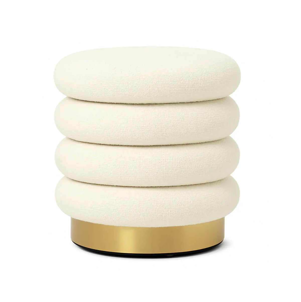 Interior Ave - Roma Round Milan Ottoman / Footstool – Off White-Furniture > Living Room > Ottomans &amp; Footstools-PEROZ Accessories