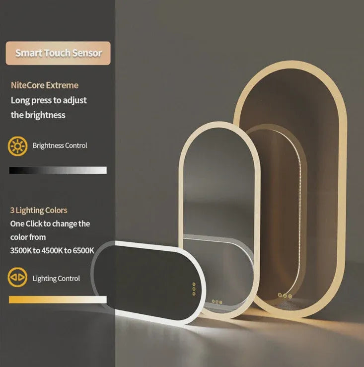 Interior Ave - 50 x 100cm Oval Frameless LED Bathroom Mirror-Home &amp; Garden > Decor > Mirrors-PEROZ Accessories
